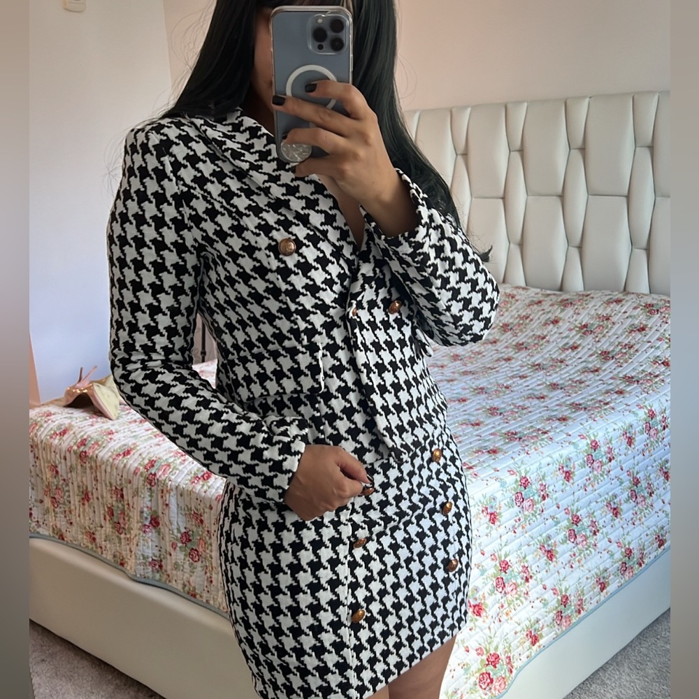 Tweed Print Skirt Set